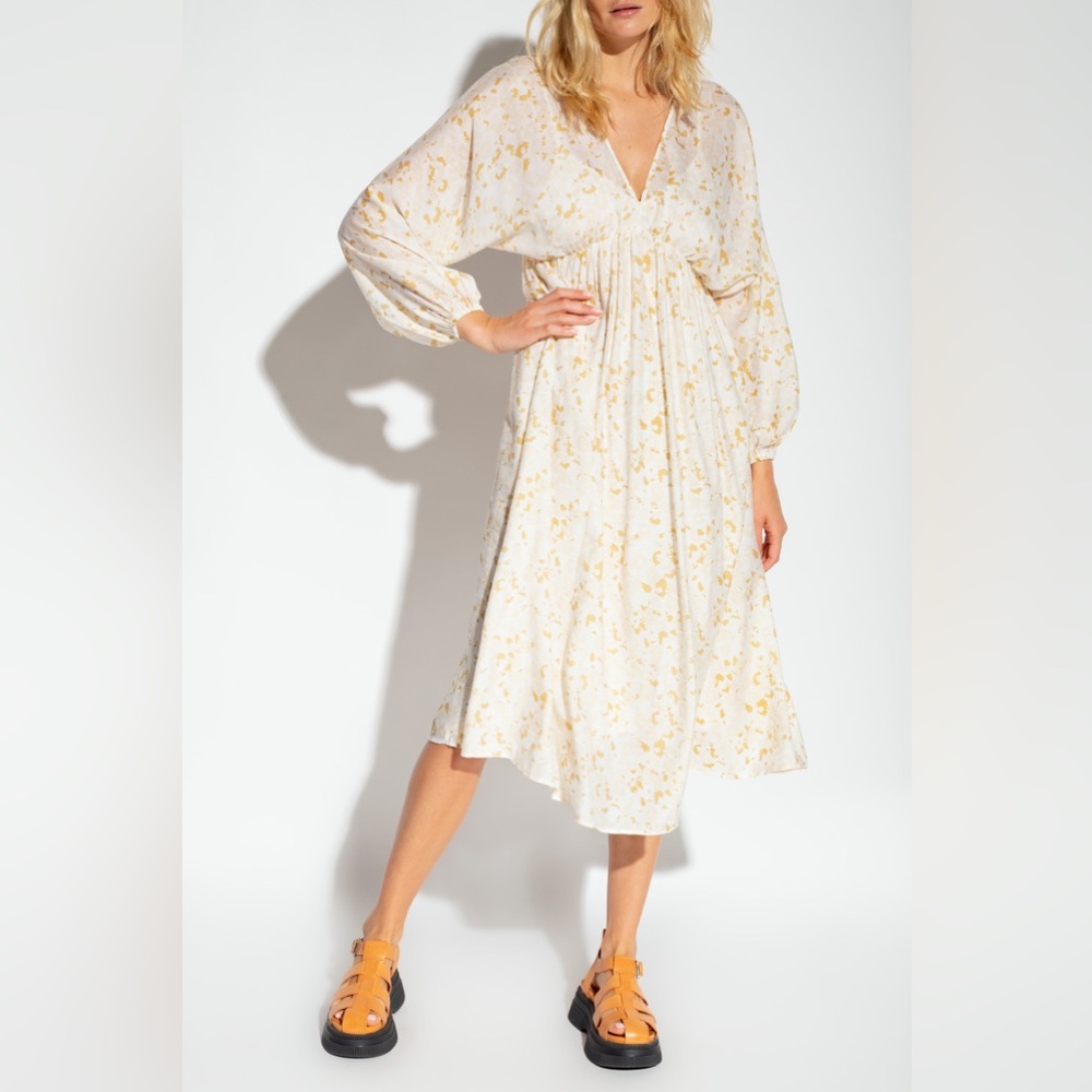 SAMSOE SAMSOE White Desert Flower Gertrude Floral Midi Dress Size XS